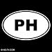PH - Philippines - Country Code Vinyl Decal Sticker | Vinyl Color: White