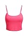 LE3NO Womens Basic Solid Fitted Cami Crop Top with Stretch