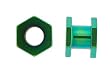 Colorline Hexa Tunnel Plugs - Green - 6g - Sold as a Pair