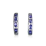 14k White Gold Tanzanite & Diamond Earrings