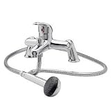 Chrome Single Lever Bath Shower Mixer Tap inc Wall Bracket