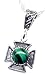18 Malachite Cross Celtic Chain Necklace Sterling Silver Jewelry