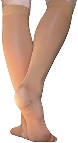 Triomphe Stockings Graduated Compression 20-30 mmHg Hosiery (Beige, Medium)