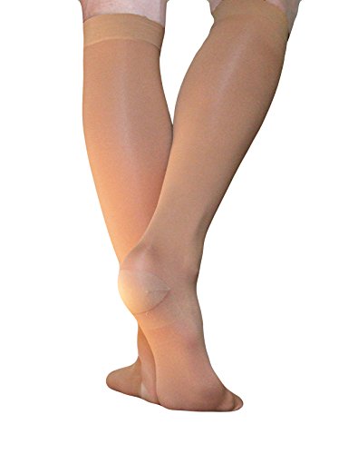 Triomphe Stockings Graduated Compression 20-30 mmHg Hosiery (Beige, Medium)