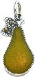 Sterling Silver Enameled Green Pear Charm