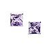 Sterling Silver 925 Amethyst CZ 4mm Square title=
