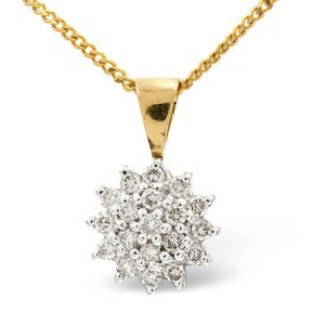 9ct Cluster Diamond Pendant. .