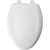 Elongated Plastic Toilet Seat with Top-Tite Hinges Finish: Fawn Beige