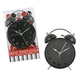 Silent Sweep, No Tick Tock Alarm Clock - Black - by Streamline
