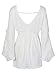 Choies Women's Chiffon White Lace Waist Long Sleeves Romper Playsuit