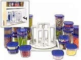 Swirl A Round Organizer & Containers (White/Blue) (5.5 H x 11 W x 12.25 D)