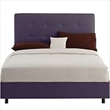 IMAGE OF Double Button Tufted Bed in Purple Size: California King