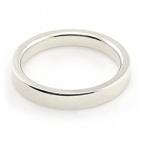 Deal 14K White Gold Men’s & Women’s Wedding Bands 3mm flat comfort-fit, 13.5 Reviews