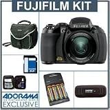 Fujifilm FinePix HS20EXR Digital Camera Kit - Black - with 8GB SD Memory Card, Slinger Camera Bag. USB 2.0 SD Card Reader, Professonal Lens Cleaning Kit, 4 AA Nickel Metal Hydride (NiMH) 2900 mAH Rechargeable Batteries with 4-Hour AA & AAA Quick Charger, 110/220 volt,