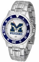 Michigan Wolverines Competitor Watch with a Metal Band