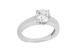 0.75 Ct Round E/VS Certified (Clarity Enhanced) Solitaire Diamond Engagement Ring in Platinum