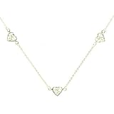 18Kt Gold over Sterling Silver Filigree Heart Anklet 9-10in