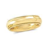 10K Yellow Gold, Light Milgrain Wedding Band 5MM (sz 4-15.5)