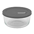 Pyrex No Leak Lids 7 Cup Round Baking Dish with Plastic Lid