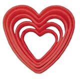 Valentine Red Heart 5 pieice Cookie Cutter Set