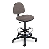 Precision Extended Height Swivel Stool with Footrest - Gray