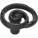 1 3/8 Dia Black Scroll Knob