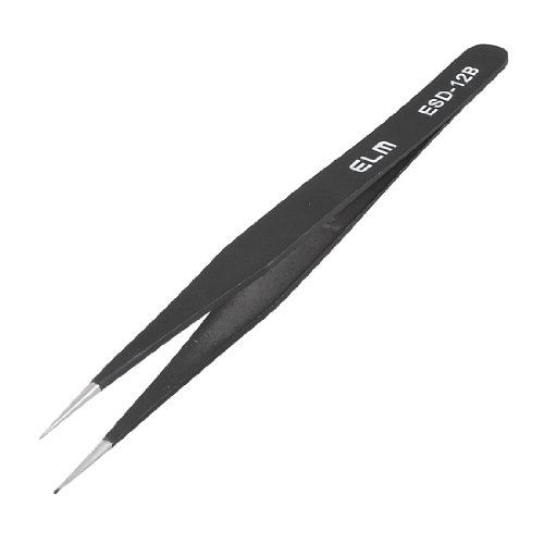 uxcell® Non-magnetic Anti-static Pointed Tip Straight Tweezers 135mm Long