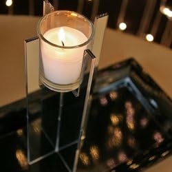 Small Mirrored Acrylic Votive Candle Holder Centerpiece Riser, 8 inch
