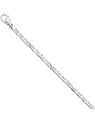 14k White Gold 6.2mm Polished Fancy Link Chain