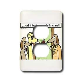 Rich Diesslins Funny Dogs Cartoons - Dog Realtors - Light Switch Covers - 2 plug outlet cover