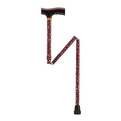 Lightweight Adjustable Folding Cane with T Handle Black