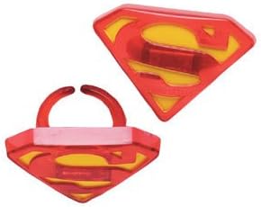 Superman Cupcake Toppers Party Favors Rings 24 pcs.