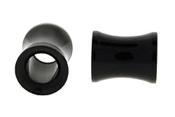 Double Flare Acrylic Black Tunnel - 8g - Sold as Pair