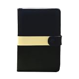 Mod Flip Genuine Leather Amazon Kindle 2 / Kindle International Organizer Case (Black/Crème)