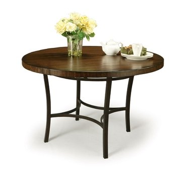 Pastel Furniture Atrium Round Wood Dining Table in Autumn Rust