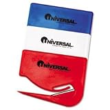 UNIVERSAL OFFICE PRODUCTS Manual Letter Slitter with Shielded Blade, 2-1/2" Long, Assorted Colors
