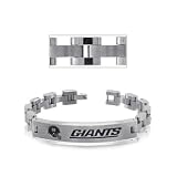NFL Titanium Rectangle New York Giants Link Bracelet