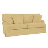 IMAGE OF Davenport Sofa Slipcover - Ballard Essential Fabrics Twill Butter- Ballard Designs