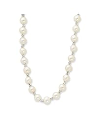 Sterling Silver White Cultured Pearl Necklace - 16 Inch