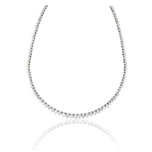 3.50ct tw Diamond Tennis Necklace Graduated 17 Inch 14k Gold