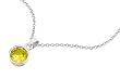 Sterling Silver Necklaces - Bezel Set Pendant with Yellow Topaz CZ - 10mm Pendant Height with 16in. or 18in. Chains