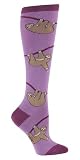 Sock It To Me SLOTH Womens Knee Socks Purple