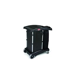 Rubbermaid Commercial 9T77 38-1/4" Length x 22" Width x 44" Height, Black High-Security Turndown Housekeeping Cart