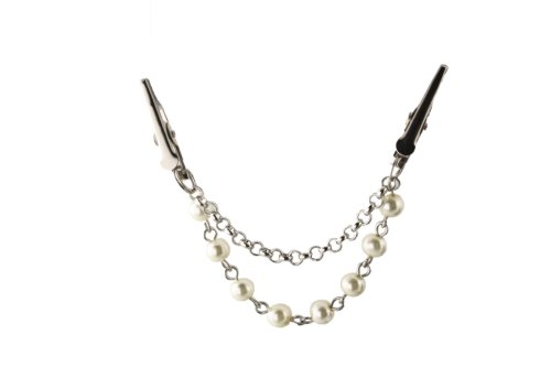 Pearl & Chain Sweater Guard with Slim Clip - Retro Vintage Style by Hey Viv !