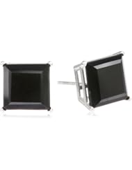 10k Gold Princess Square Gemstone Earrings Studs (8mm)