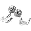 Carrs Silver Men's Golf Club And Ball Cufflinks
