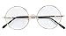 Bestum Retro Round Optical Spring Hinge Metal Glasses Frame Clear lens (Gold, 49mm (large size))