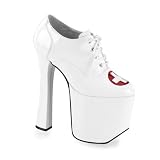 XTC-889, 7 1/2 Platform Oxford with Nurse Emblem by Pleaser USA