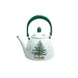 Nikko Christmas Enamelware Tea Kettle, 1.5 quart