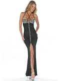 Sexy Rhinestone Strappy Halter Gown - SMALL